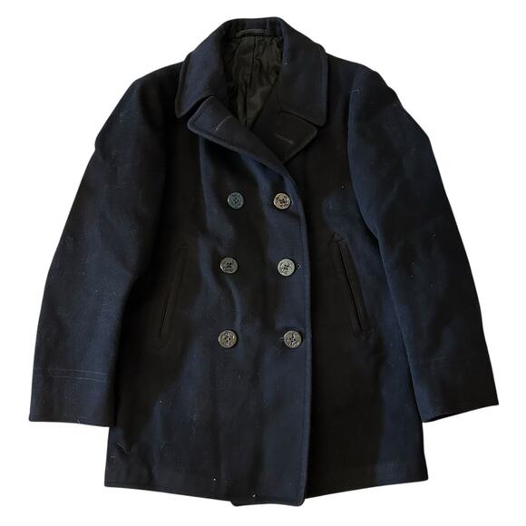 Naval Clothing Depot US Navy 100% Wool Pea Coat Mid Century Heavy Vintage Sz 40 - Picture 1 of 6